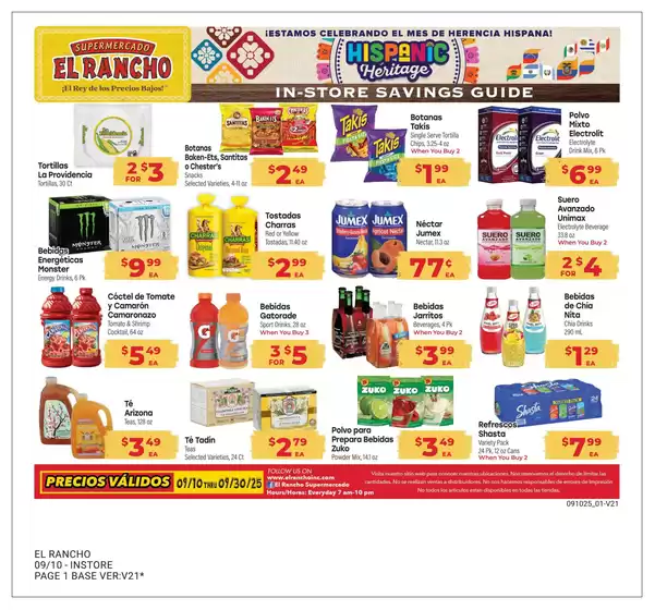 Supermercado El Rancho catalogue in Kernersville NC | Weekly Ad | 2025-09-10T00:00:00.000Z - 2025-09-30T00:00:00.000Z
