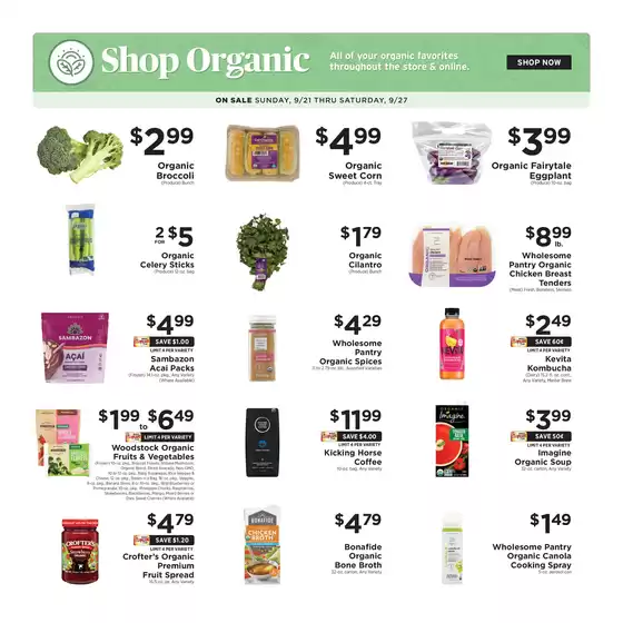 ShopRite catalogue in Woodland CA | Shop Organic 9/21 | 2025-09-18T00:00:00.000Z - 2025-09-27T00:00:00.000Z