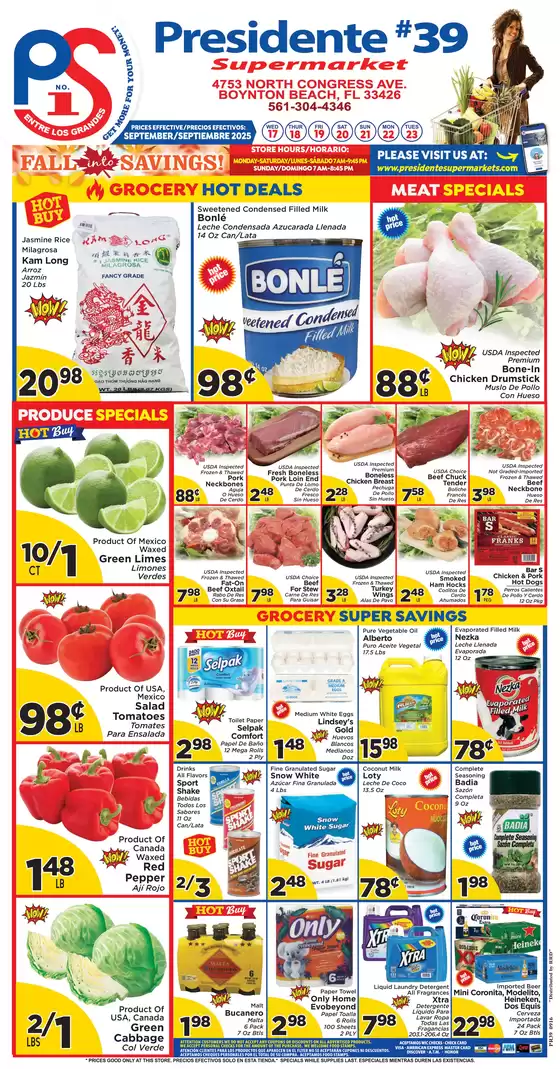 Presidente catalogue in Greenacres FL | Save now with our deals | 2025-09-18T00:00:00.000Z - 2025-10-02T00:00:00.000Z