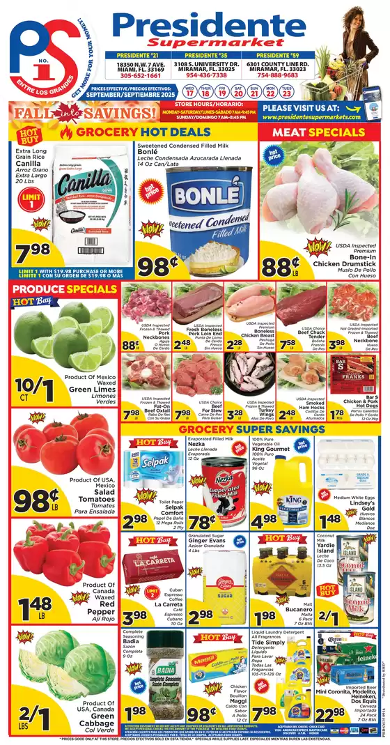 Presidente catalogue in Miami FL | Top deals for all customers | 2025-09-18T00:00:00.000Z - 2025-10-02T00:00:00.000Z