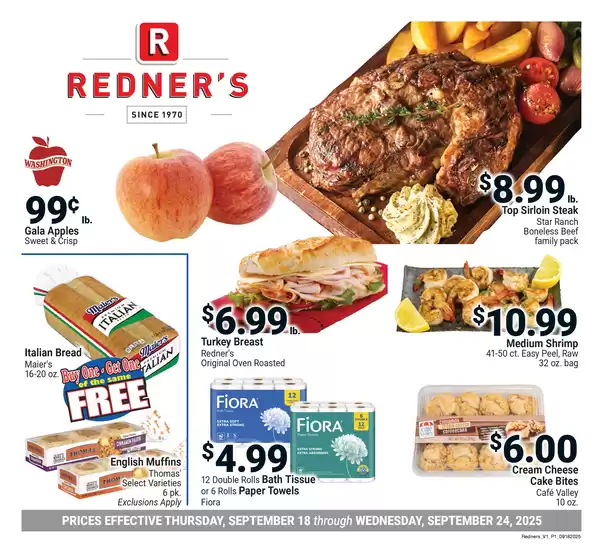 Redner's Warehouse catalogue in Converse TX | On Sale September_18_S10 | 2025-09-18T00:00:00.000Z - 2025-09-24T00:00:00.000Z