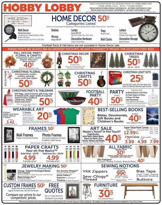 Hobby Lobby Weekly ad