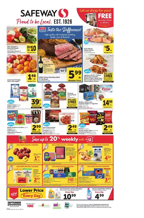 Vons catalogue in Redlands CA | Weekly Ad - Norcal | 2025-09-24T00:00:00.000Z - 2025-09-30T00:00:00.000Z