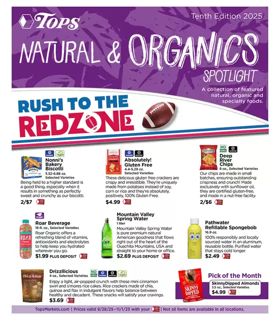 Tops catalogue in Monroeville PA | Tops Natural & Organics Spotlight | 2025-09-28T00:00:00.000Z - 2025-11-01T00:00:00.000Z