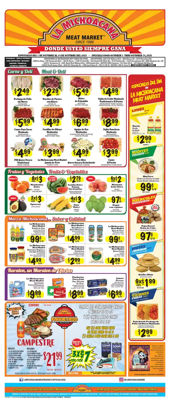 La Michoacana Weekly ad