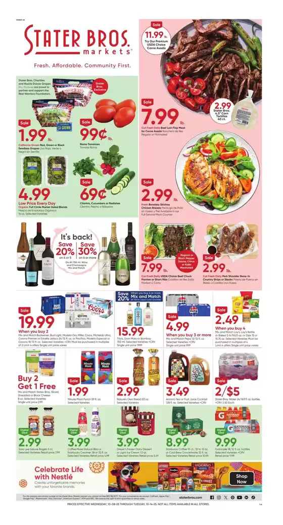 Stater Bros catalogue in Cookeville TN | Top deals for all customers | 2025-10-08T00:00:00.000Z - 2025-10-14T00:00:00.000Z