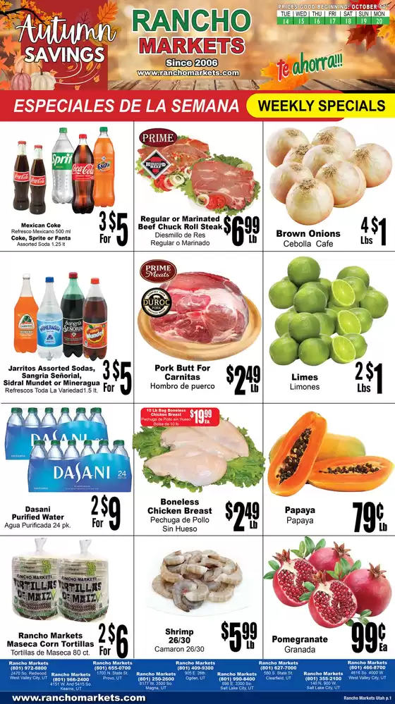 Rancho Markets catalogue in Sugar Land TX | Rancho Markets weekly ad | 2025-10-14T00:00:00.000Z - 2025-10-20T00:00:00.000Z
