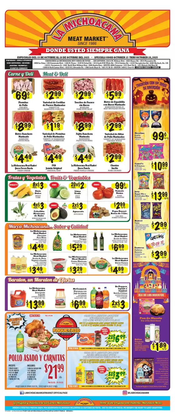 La Michoacana Weekly ad
