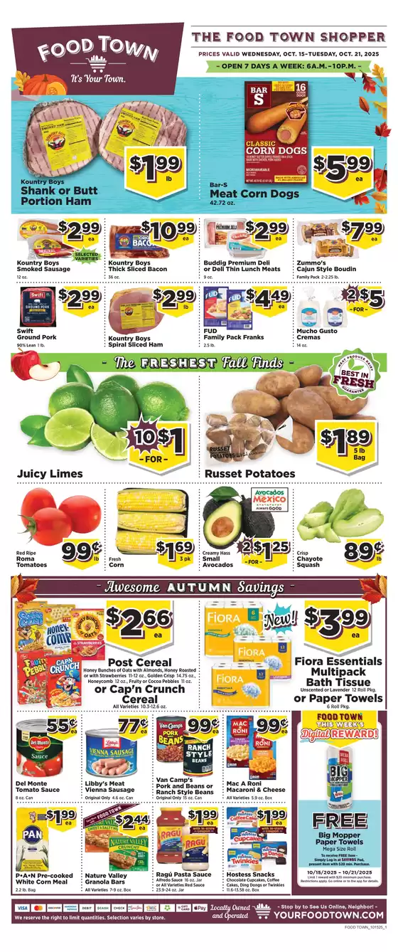 Food Town catalogue in Mustang OK | Food Town Mailer Advo Circular | 2025-10-15T00:00:00.000Z - 2025-10-29T00:00:00.000Z