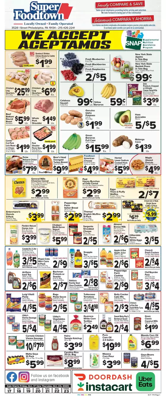 Foodtown supermarkets catalogue in New Castle PA | Foodtown supermarkets weekly ad | 2025-10-17T00:00:00.000Z - 2025-10-23T00:00:00.000Z