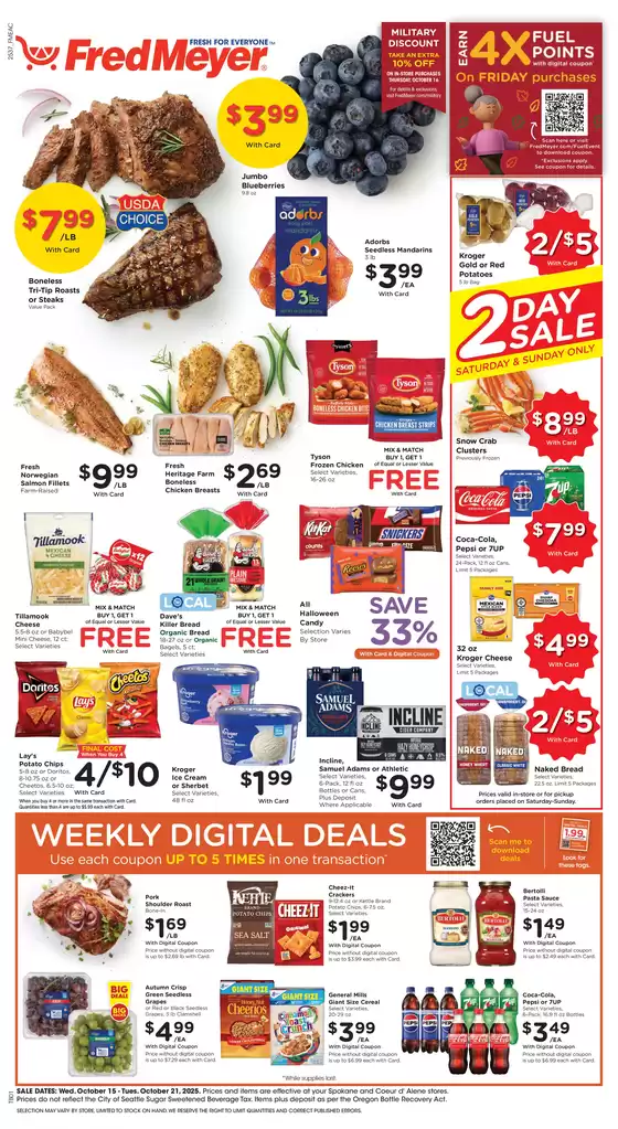 Fred Meyer catalogue | Top deals for all customers | 2025-10-15T00:00:00.000Z - 2025-10-21T00:00:00.000Z