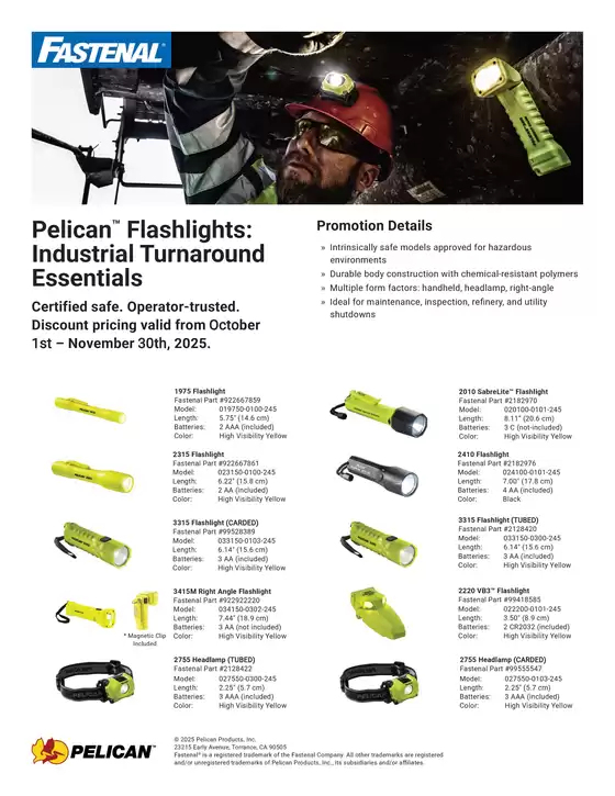 Fastenal PELICAN Q4 PROMO