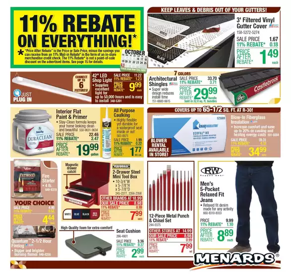 Menards Weekly Ad October 16 – October 26, 2025