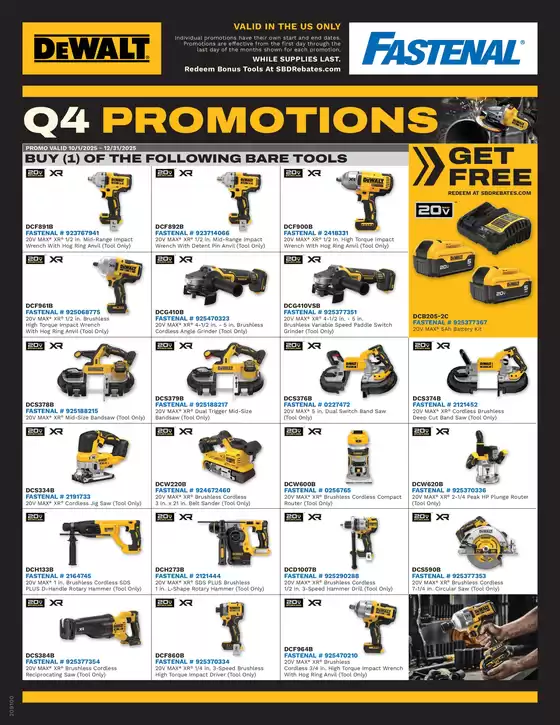 Fastenal DEWALT Q4 PROMO