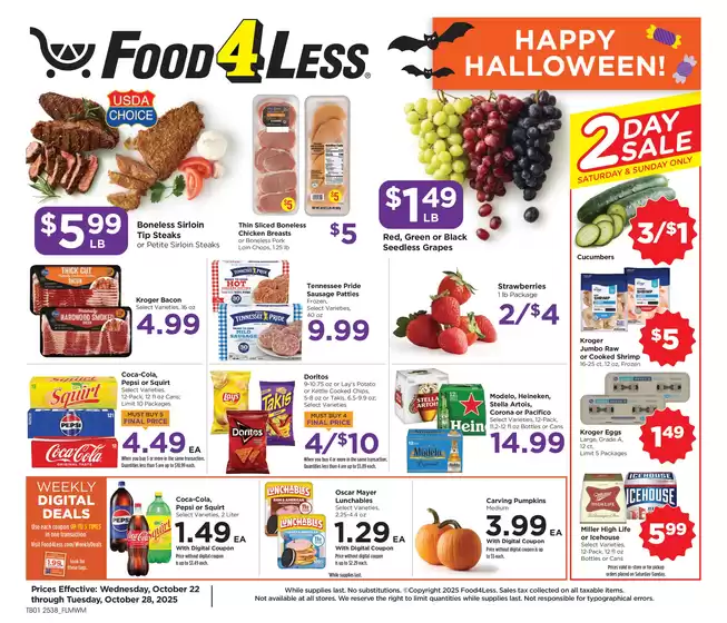 Food 4 Less catalogue in Folsom PA | Exclusive bargains | 2025-10-22T00:00:00.000Z - 2025-10-28T00:00:00.000Z