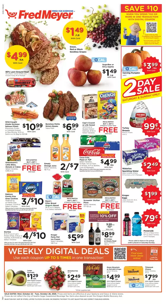 Fred Meyer catalogue | Current special promotions | 2025-10-22T00:00:00.000Z - 2025-10-28T00:00:00.000Z