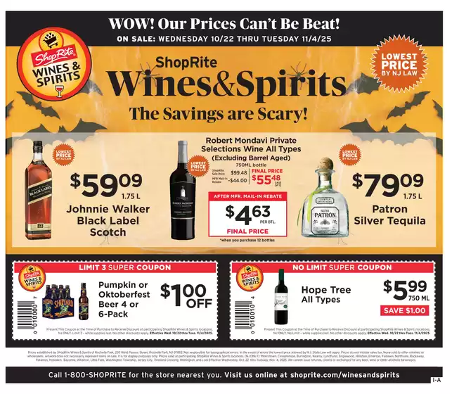 ShopRite catalogue in Waukesha WI | ShopRite Wine & Spirits | 2025-10-22T00:00:00.000Z - 2025-11-04T00:00:00.000Z