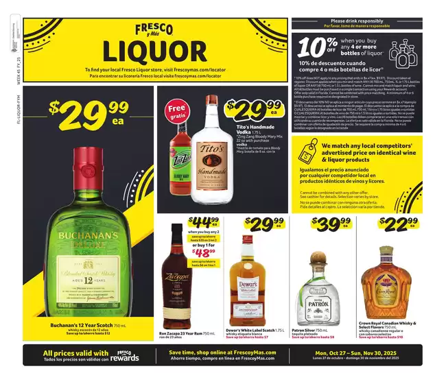 Fresco y Más catalogue in Tyler TX | Alcohol Flyer | 2025-10-27T00:00:00.000Z - 2025-11-30T00:00:00.000Z
