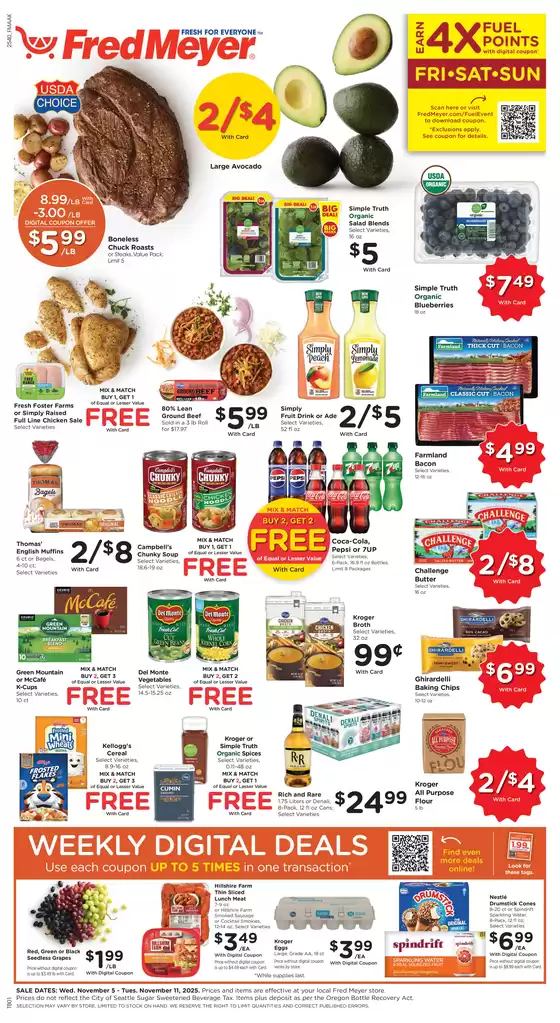 Fred Meyer catalogue in Bloomingdale IL | Current bargains and offers | 2025-11-05T00:00:00.000Z - 2025-11-11T00:00:00.000Z