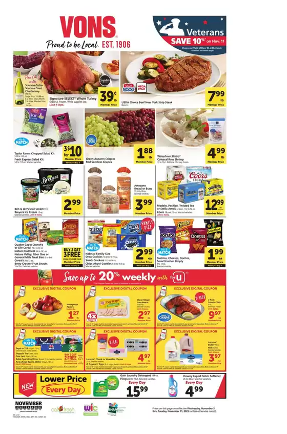 Vons catalogue in Mebane NC | Weekly Ad - Norcal | 2025-11-05T00:00:00.000Z - 2025-11-11T00:00:00.000Z