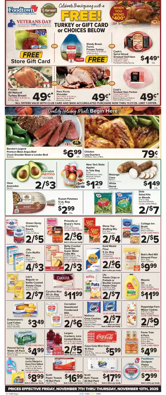 Foodtown supermarkets catalogue in New York | Offers for bargain hunters | 2025-11-07T00:00:00.000Z - 2025-11-13T00:00:00.000Z