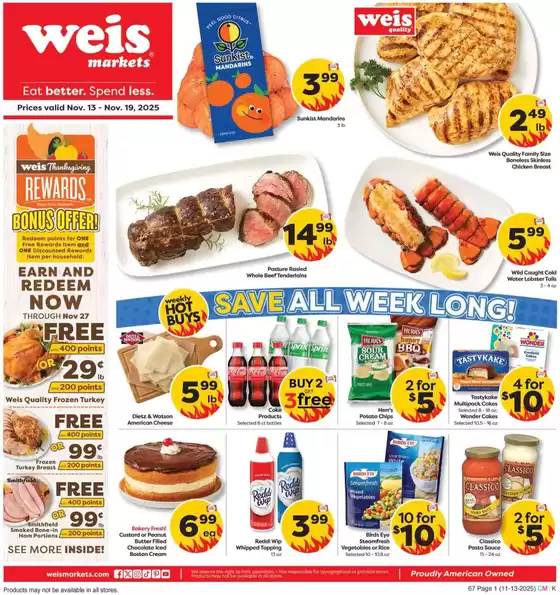 Weis Markets catalogue in Woodbridge VA | Current deals and offers | 2025-11-13T00:00:00.000Z - 2025-11-19T00:00:00.000Z