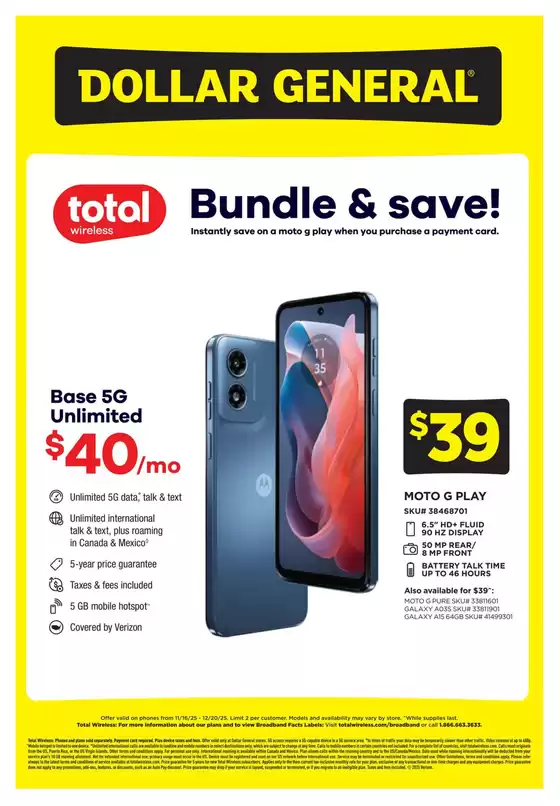 Dollar General catalogue in 4S Ranch CA | Great offer for bargain hunters | 2025-11-16T00:00:00.000Z - 2025-12-20T00:00:00.000Z