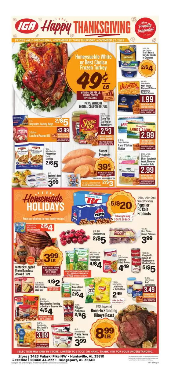 IGA catalogue in Albertville AL | Great discounts on selected products | 2025-11-19T00:00:00.000Z - 2025-11-27T00:00:00.000Z