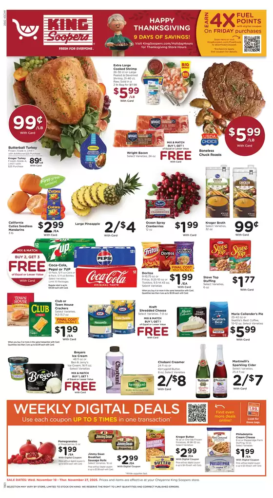 King Soopers catalogue in Albertville AL | Current deals and offers | 2025-11-19T00:00:00.000Z - 2025-11-27T00:00:00.000Z