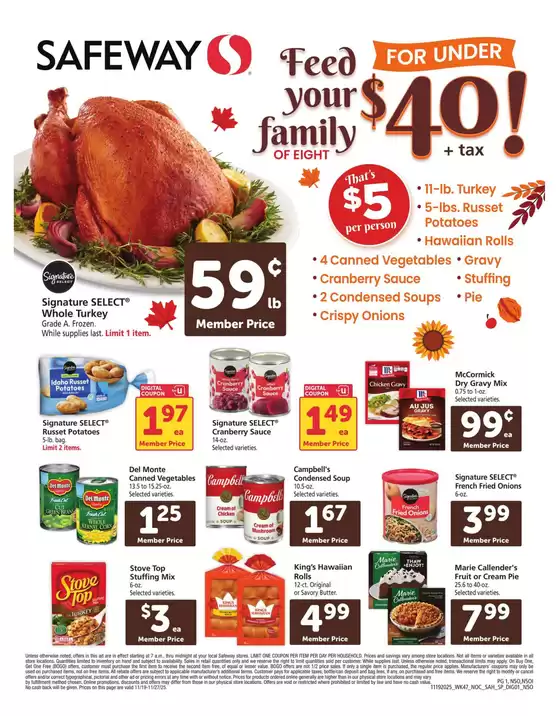 Safeway catalogue in Culver City CA | Current special promotions | 2025-11-19T00:00:00.000Z - 2025-11-27T00:00:00.000Z