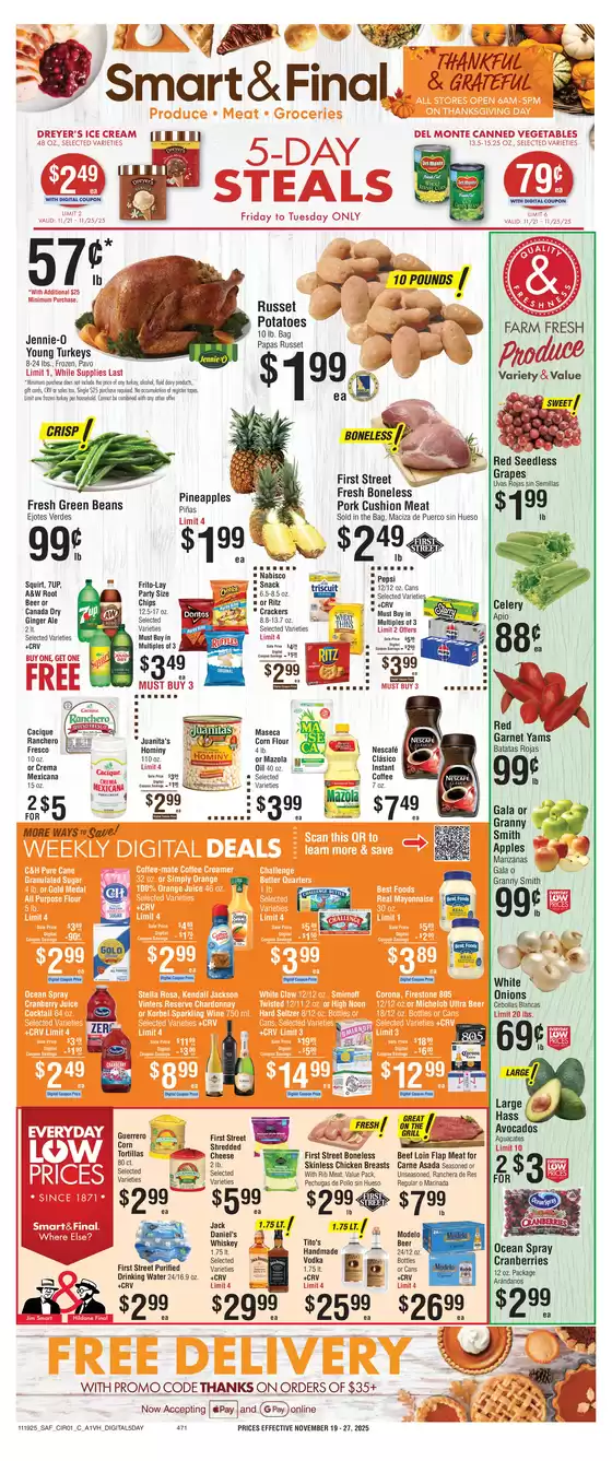 Smart & Final catalogue in Holland MI | Attractive special offers for everyone | 2025-11-21T00:00:00.000Z - 2025-11-25T00:00:00.000Z