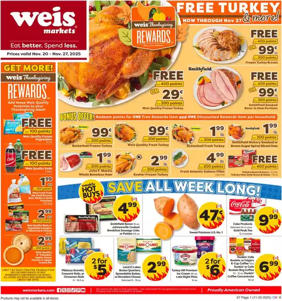 Weis Markets catalogue in Emeryville CA | Special offers for you | 2025-11-20T00:00:00.000Z - 2025-11-27T00:00:00.000Z