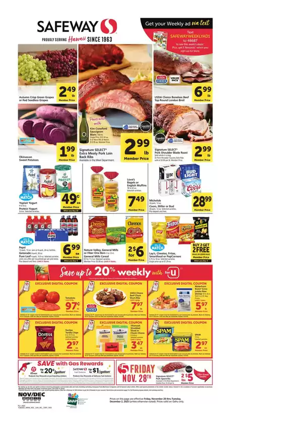Safeway catalogue in Davie FL | Our best bargains | 2025-11-28T00:00:00.000Z - 2025-12-02T00:00:00.000Z