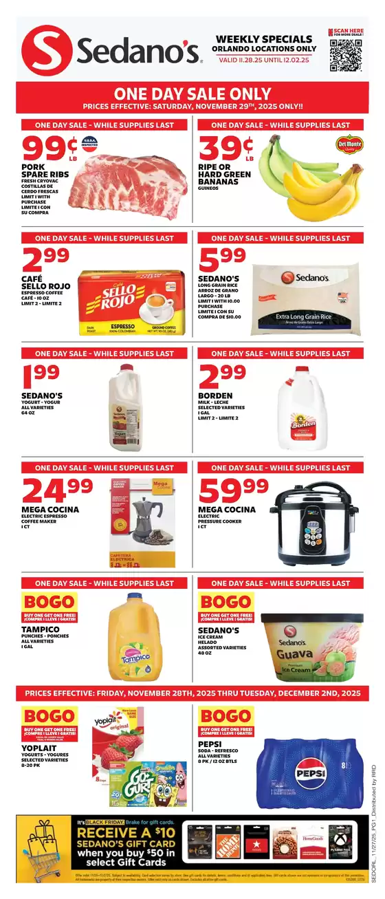 Sedano's catalogue in Annapolis MD | Top deals for all customers | 2025-11-28T00:00:00.000Z - 2025-12-02T00:00:00.000Z