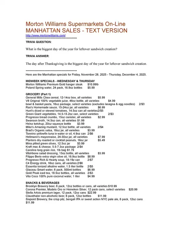 Morton Williams catalogue | Top offers for all bargain hunters | 2025-11-28T00:00:00.000Z - 2025-12-04T00:00:00.000Z