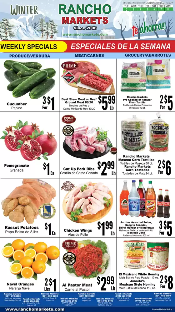 Rancho Markets catalogue in Aberdeen WA | Rancho Markets weekly ad | 2025-12-02T00:00:00.000Z - 2025-12-08T00:00:00.000Z