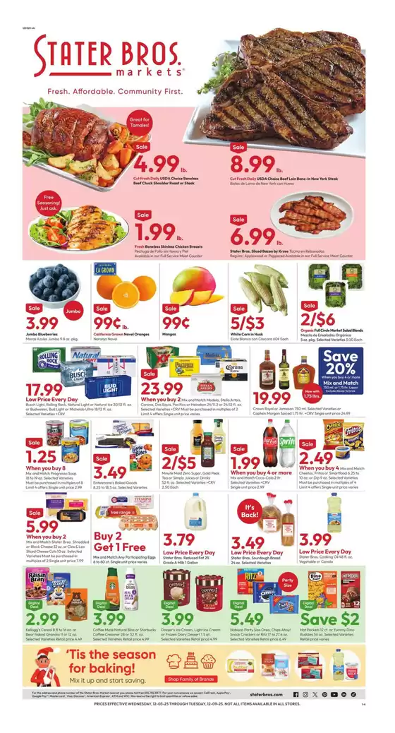Stater Bros catalogue | Attractive special offers for everyone | 2025-12-03T00:00:00.000Z - 2025-12-09T00:00:00.000Z