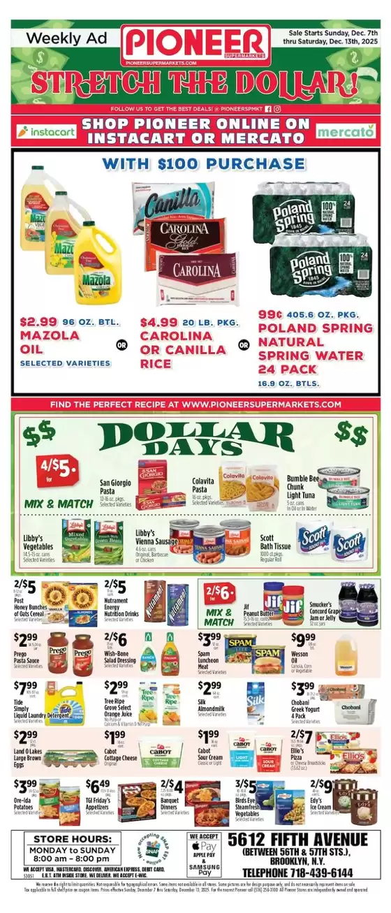Pioneer Supermarkets catalogue in Charlotte NC | Great offer for all customers | 2025-12-07T00:00:00.000Z - 2025-12-13T00:00:00.000Z