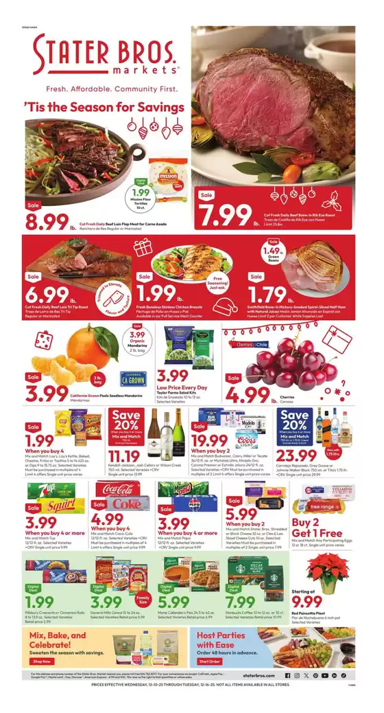 Stater Bros catalogue in Rowland Heights CA | Current special promotions | 2025-12-10T00:00:00.000Z - 2025-12-16T00:00:00.000Z