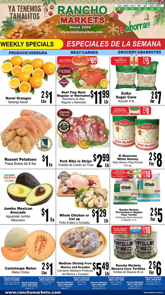 Rancho Markets catalogue | Rancho Markets weekly ad | 2025-12-09T00:00:00.000Z - 2025-12-15T00:00:00.000Z