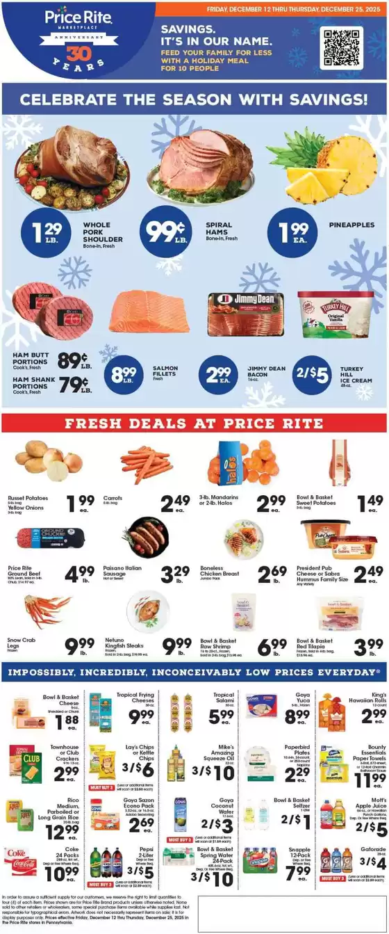 Price Rite catalogue in Mammoth Lakes CA | Weekly Ads Price Rite | 2025-12-12T00:00:00.000Z - 2025-12-25T00:00:00.000Z