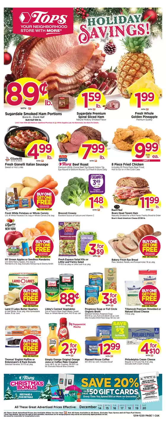 Tops catalogue in San Diego CA | Great discounts on selected products | 2025-12-14T00:00:00.000Z - 2025-12-20T00:00:00.000Z