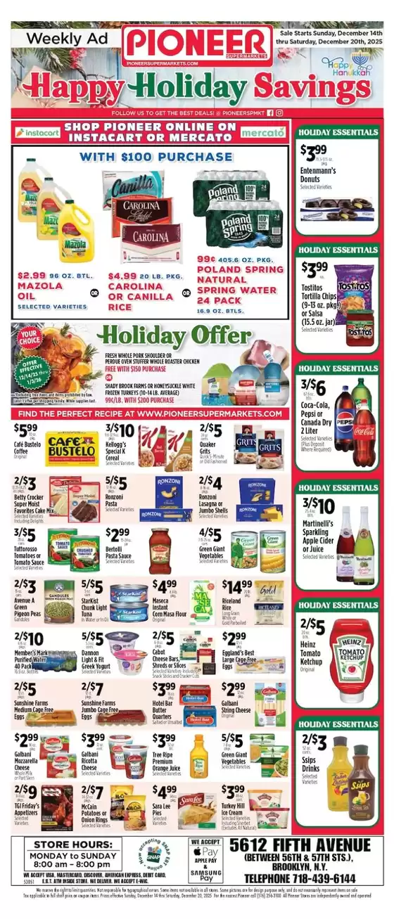 Pioneer Supermarkets catalogue in Worth IL | Offers for bargain hunters | 2025-12-14T00:00:00.000Z - 2025-12-20T00:00:00.000Z