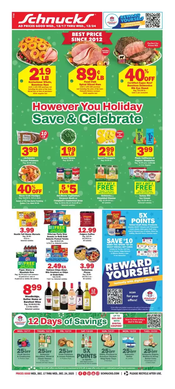 Schnucks catalogue | Top deals and discounts | 2025-12-17T00:00:00.000Z - 2025-12-24T00:00:00.000Z