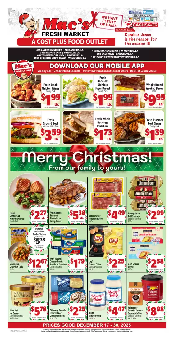 Mac's Market catalogue in West Monroe LA | Our best offers for you | 2025-12-17T00:00:00.000Z - 2025-12-30T00:00:00.000Z