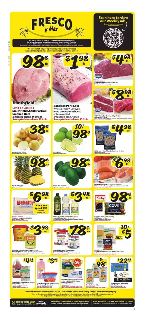 Fresco y Más catalogue in Waite Park MN | Weekly Circular | 2025-12-17T00:00:00.000Z - 2025-12-24T00:00:00.000Z