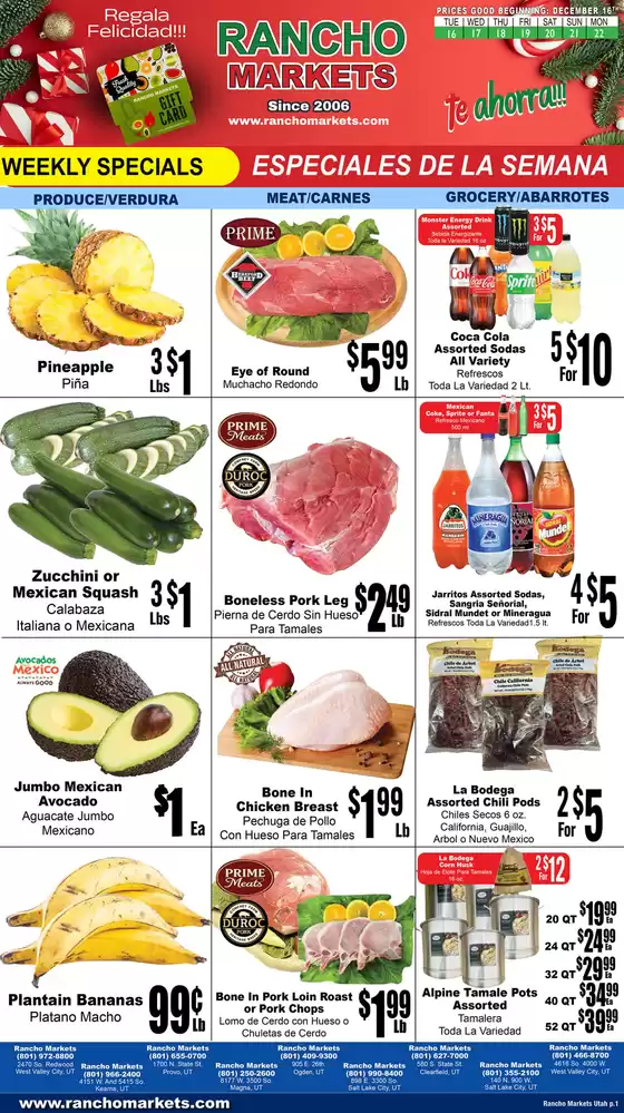 Rancho Markets catalogue in Charlotte NC | Rancho Markets weekly ad | 2025-12-16T00:00:00.000Z - 2025-12-22T00:00:00.000Z