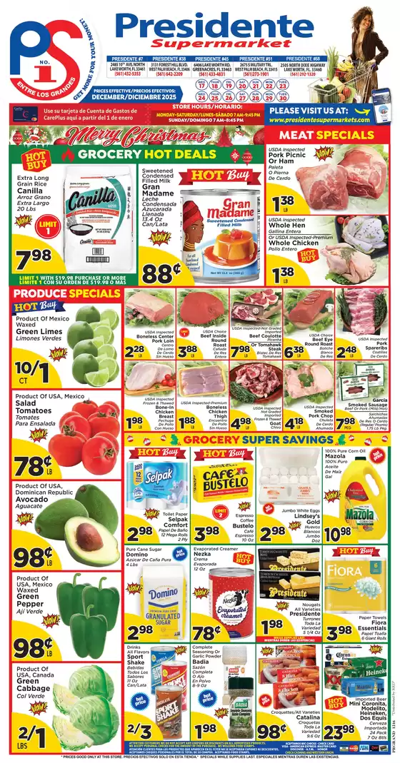 Presidente catalogue in West Palm Beach FL | Offers for bargain hunters | 2025-12-17T00:00:00.000Z - 2025-12-30T00:00:00.000Z
