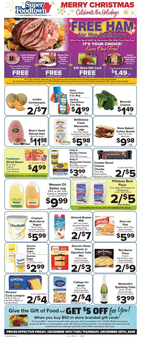 Foodtown supermarkets catalogue in New York | Special offers for you | 2025-12-19T00:00:00.000Z - 2025-12-25T00:00:00.000Z