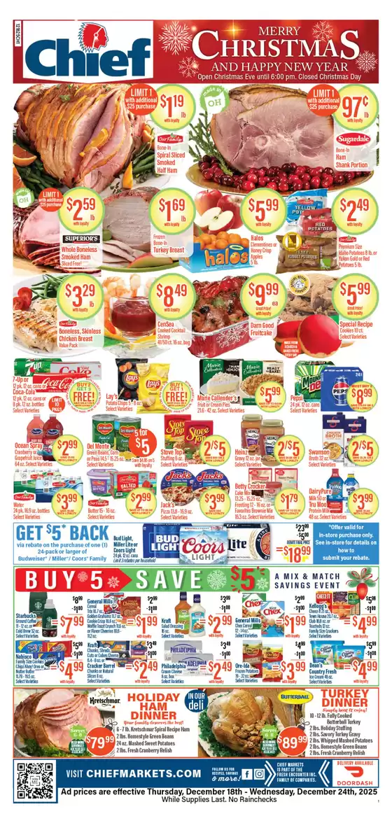 Chief Supermarket catalogue in Norwalk CT | Attractive special offers for everyone | 2025-12-18T00:00:00.000Z - 2025-12-24T00:00:00.000Z